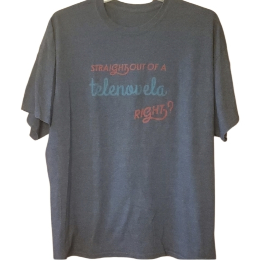 Womans Gray Short Sleeve‎ Graphic Funny Tshirt With Writing Size XXL